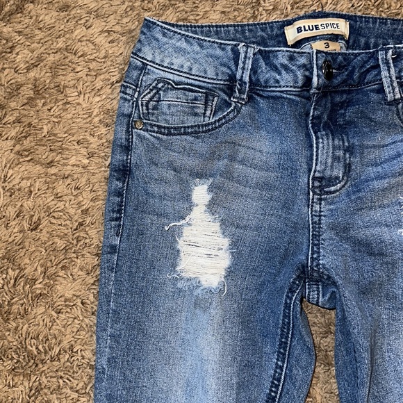 Blue spice distressed patched jeggings - Picture 4 of 9